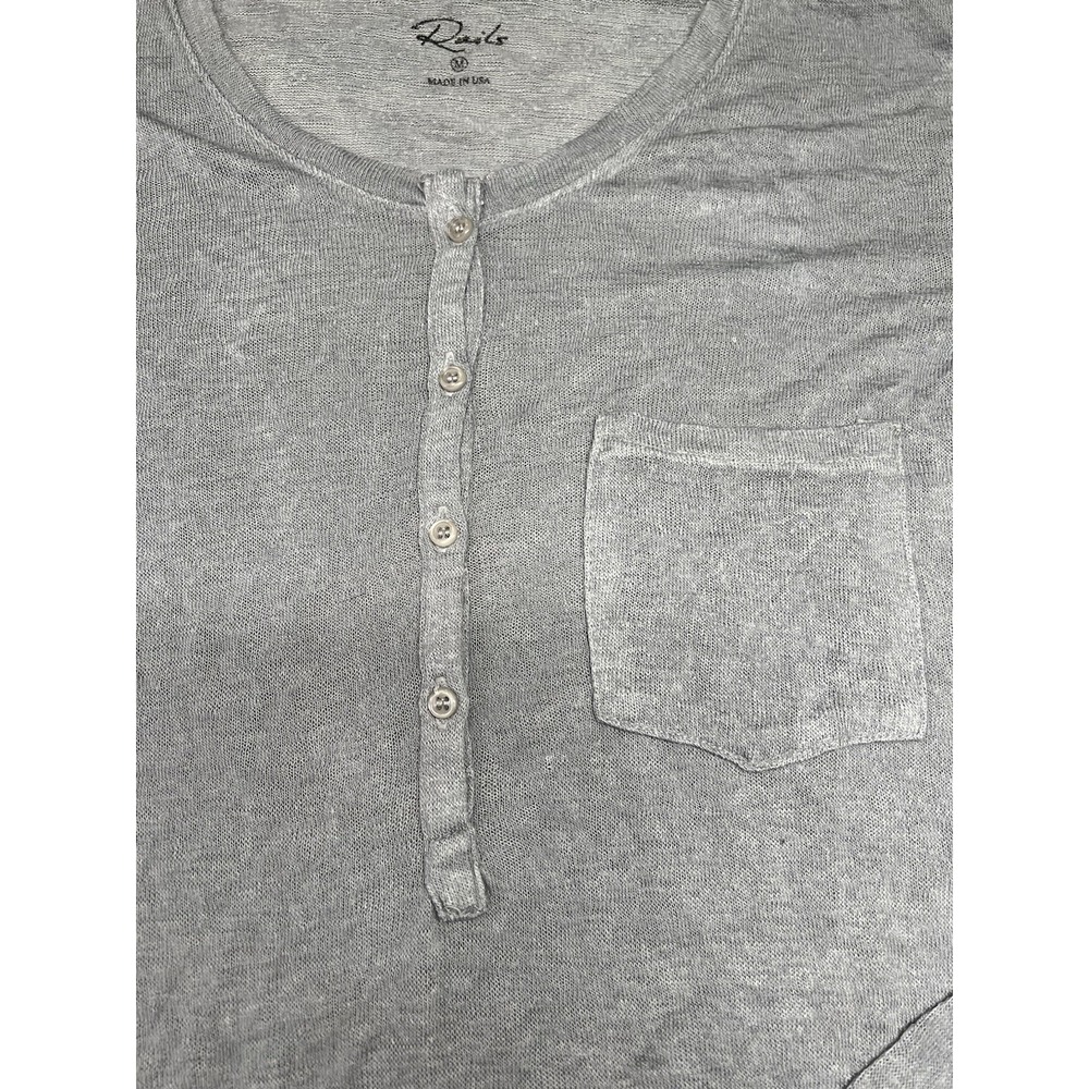 Rails Bluish Gray Long Sleeve Henley Shirt with Pocket Made in USA Size M - Picture 3 of 8